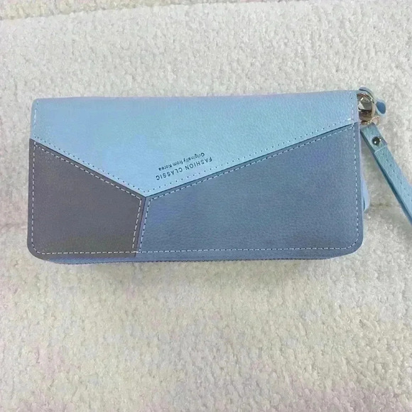 Trendy Color-Block Long Wallet  with Multiple Compartments - - Picture 1 of 9